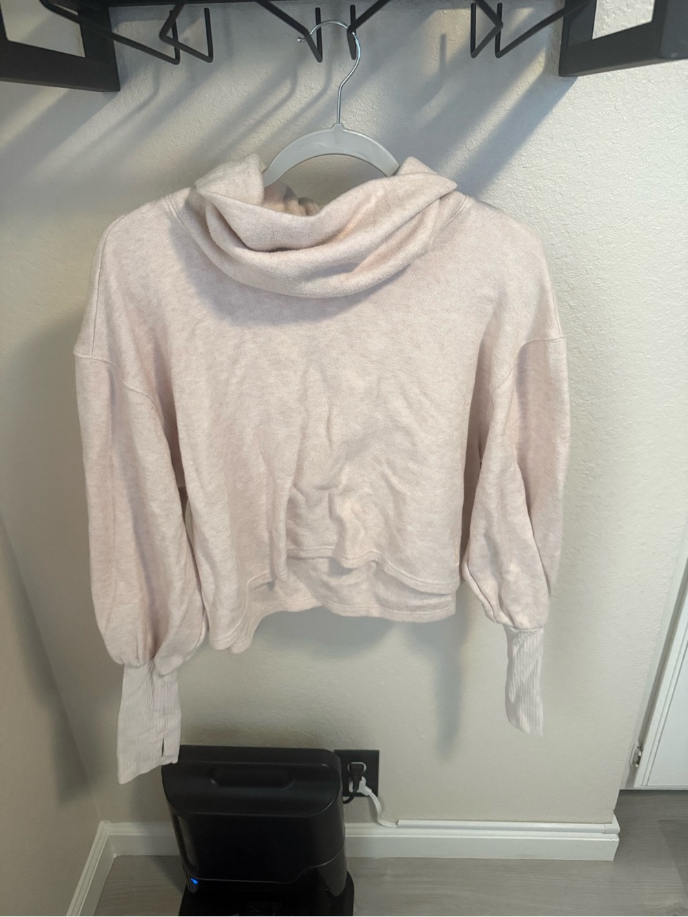 Free People Movement Creamy Pink Cowl Neck Pullover Sweatshirt - Size Small